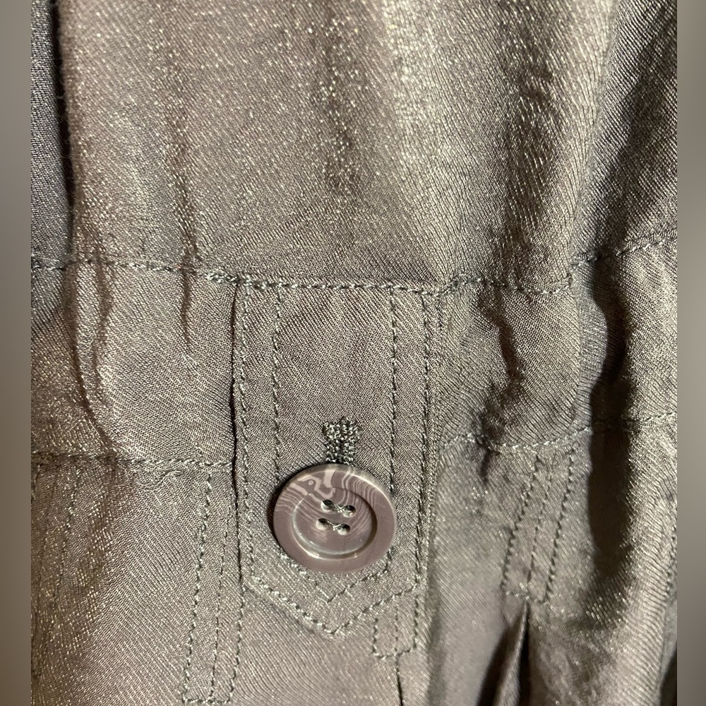 Basic Edge Gray Metallic Sheen Utility Trench Jac… - image 4